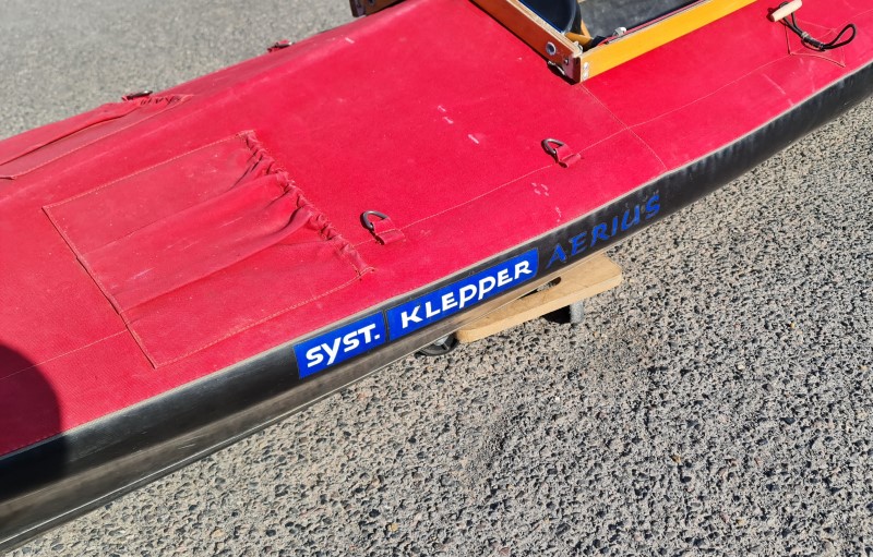 Klepper Aerius II 520 'SYST' Expedition, Red. Ref 109NK. View of the rear deck showing the Klepper logo